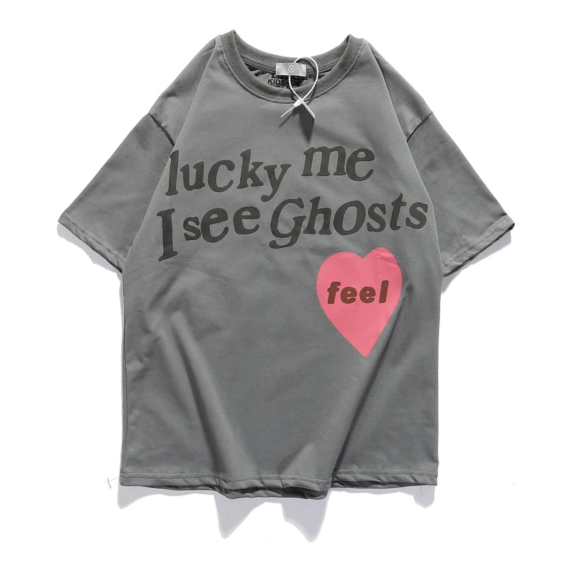 "Lucky Me I See Ghosts" Boxy Graphic Tee