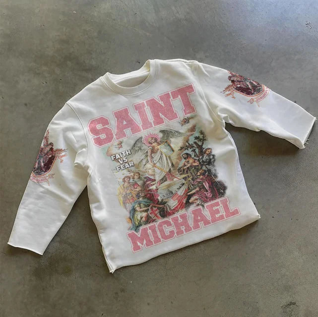 "Saint Michael" Religious Graphic Crewneck